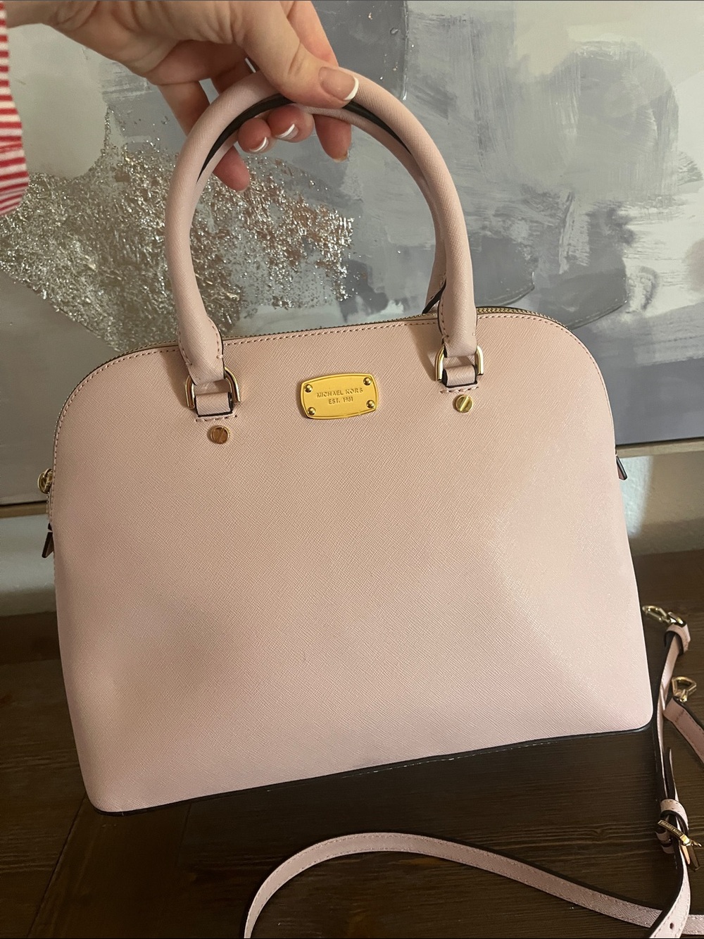 Michael Kors Light Pink Saffiano Dome Satchel with Gold Hardware - Picture 2 of 10